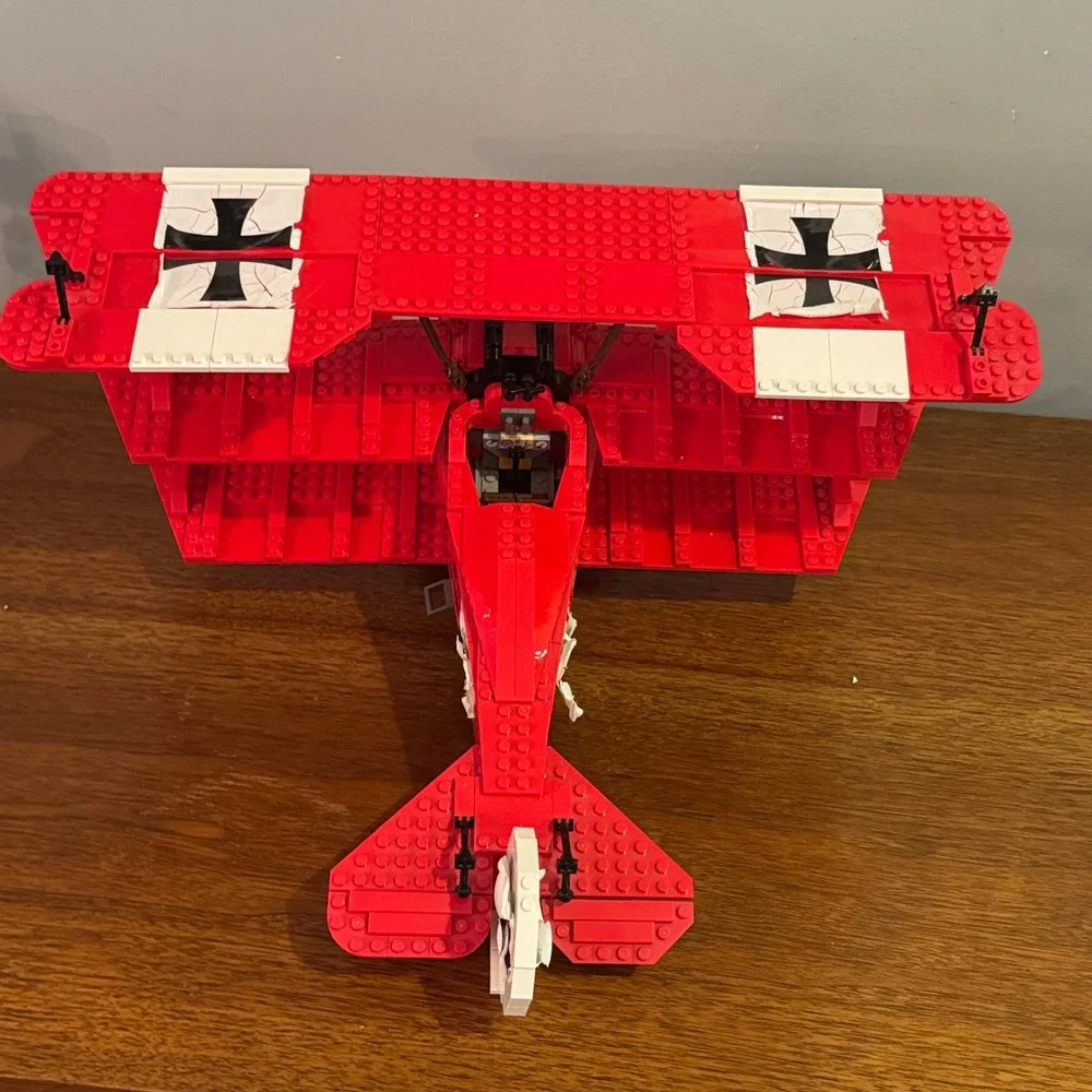 LEGO 10024 Red Baron Fokker Triplane Building Set Complete w/ Sticker Wear